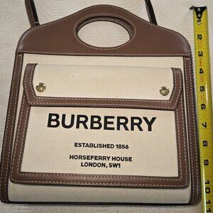 Burberry Canvas Logo Top Handle Tote Bag